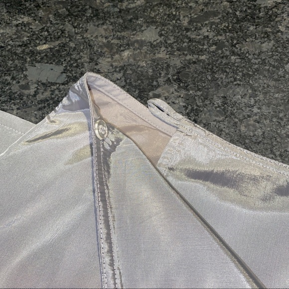 Vintage Y2K Gap A-Line Wrap Skirt Silver Sz 6 - Picture 4 of 6